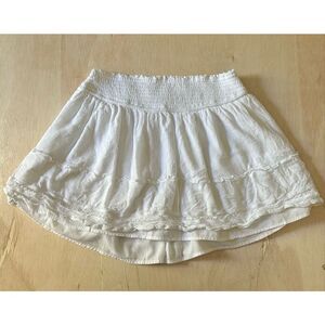 Hollister White Ultra High-Rise Skirt Women’s Size Large | Boho Mini Layered
